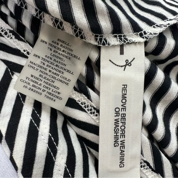NWT Ann Taylor black and white striped dress with open back and wrap belt. - Picture 11 of 11